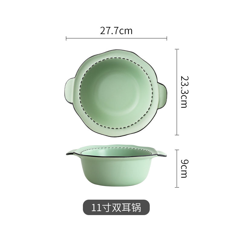 Estilo japonés vajilla de cerámica del hogar bajo vidriado color tazón plato de arroz mulanxi alto valor de color Tazón de fuente plato celebridad de Internet plato traje