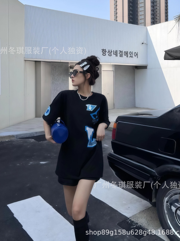 ロバ家の新型紙飛行機限定四葉草L家高バージョン半袖潮牌ゆるいtシャツカジュアル日常代発|undefined