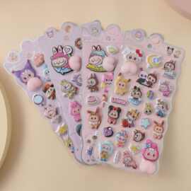 拉布布三丽鸥加厚软萌屁屁捏捏乐解压贴纸儿童卡通独角兽动物熊猫