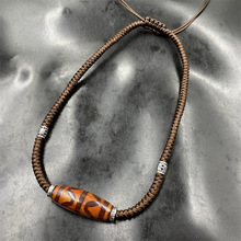 正宗西藏天珠锁骨链九眼天珠吊坠配手工编织真品男女情侣吊坠数字