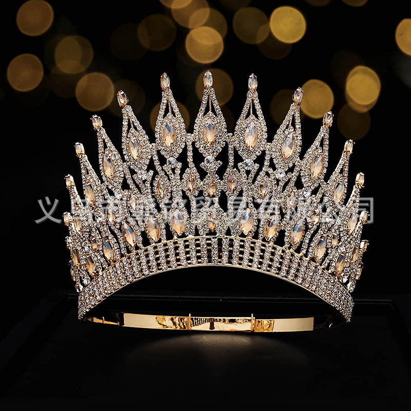 Europeo y Americano concurso de belleza popular etapa corona transfronteriza e-commerce tocado tamaño ajustable corona redonda de gran tamaño múltiples colores