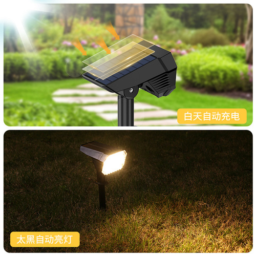 Solar Outdoor Landscape Grass Lamp, Household Villa Garden Ground Stake Light, Waterproof Courtyard Ground Spot Light
