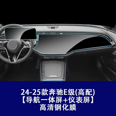 Central Control Navigation Screen Protective — Car interior film - 24-26-mercedes-benz-e-class-high-configuration-navigation-integrated-screen-instrument-high-definition-tempered-film