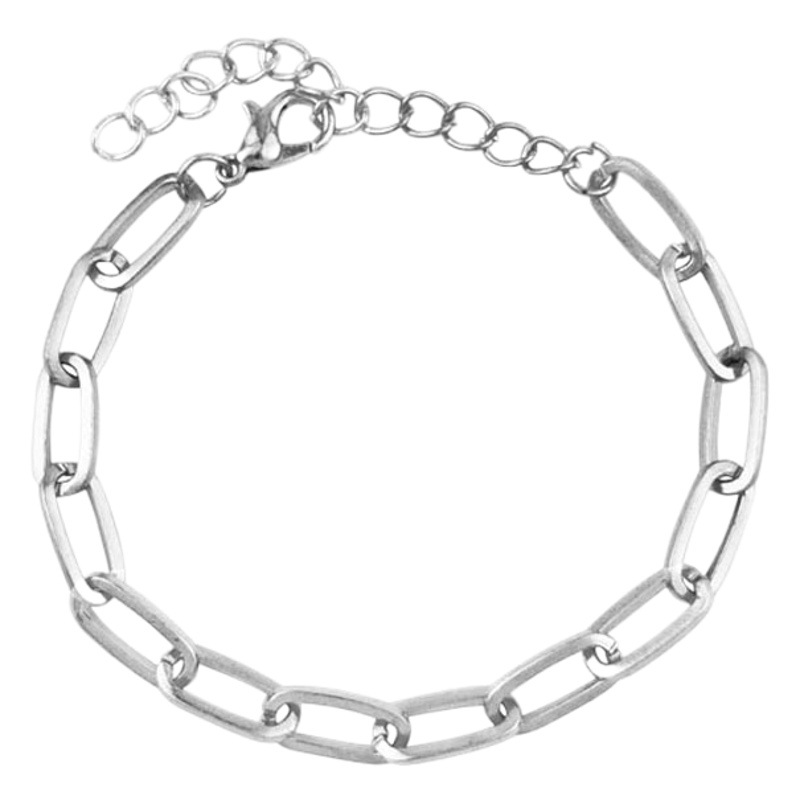 Amazon's Hot-Selling European and American Simple Cold Style Paper Clip Thick Chain Bracelet for Women Ins Hip-Hop Cuban Bracelet