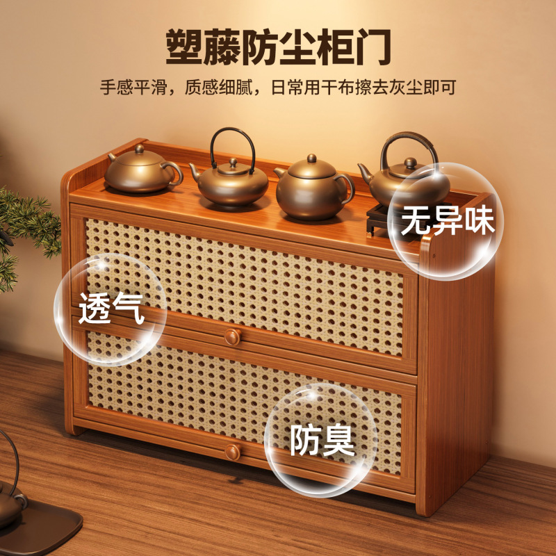 桌面收纳柜家用客厅杯架厨房餐具柜防尘台面餐桌上多层整理置物架|undefined