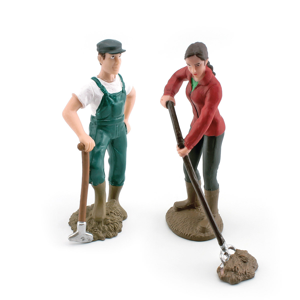 Modelo de trabajador de simulación transfronteriza granja rancho muñeca escena bandeja de arena paisaje pala mierda agricultor campesino mujer decoración adornos