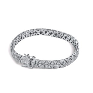 S925 Silver INS Hot Triangle Geometry Mosan Diamond Men's and Women's Personality Advanced Sense Hip Hop Elegant Accessories Bracelet