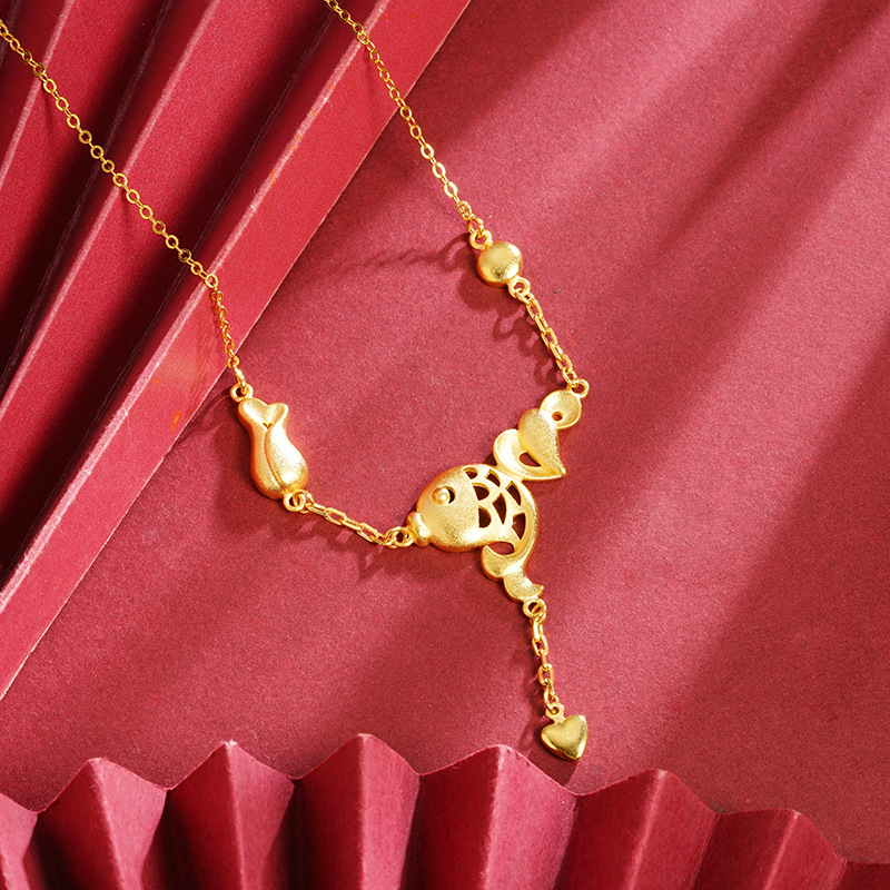 Collar de oro de arena de Vietnam, más de una pequeña carpa, artículos de amor, joyería de moda, fuente de Yiwu.