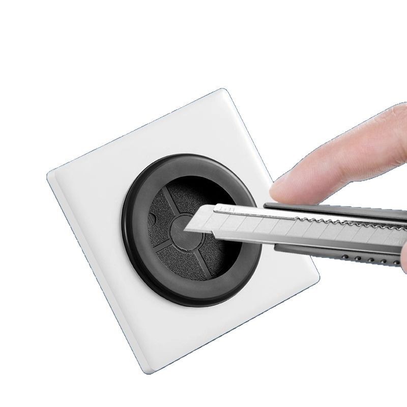 Tipo 86 interruptor de zócalo panel en blanco agujero de bloqueo tipo adhesivo autoadhesivo con agujero de salida de cable caja cubierta de placa blanca image 5