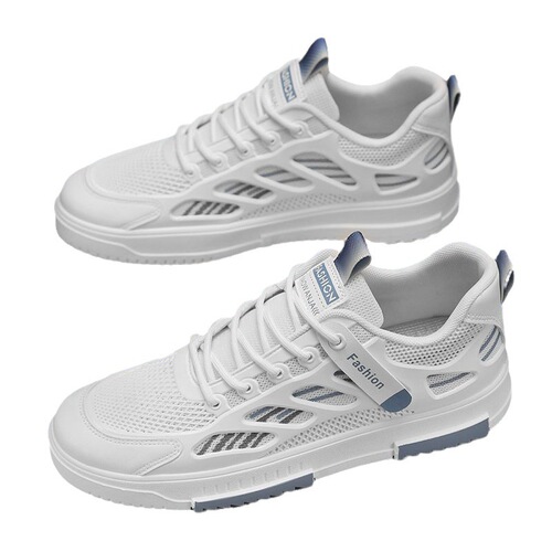 Spring 2024 new sneakers, men's trendy shoes, soft soles, comfortable and breathable, low-cut lace-up fashionable casual shoes, mesh shoes