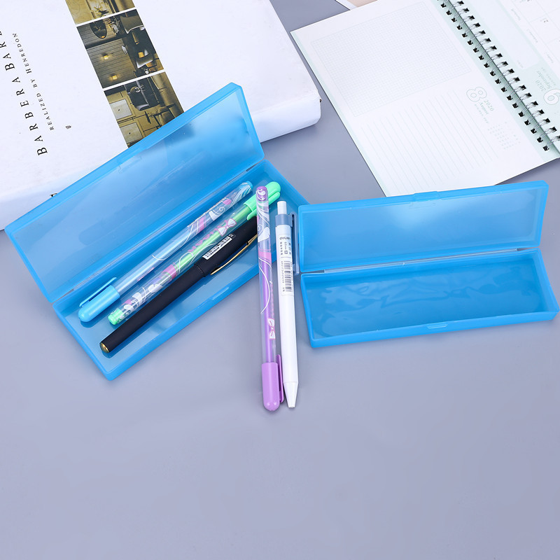 Plastic transparent children's cute art matte pencil case for…
