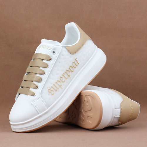 Men's and Women's Thick White Sneakers, Trendy Shoes, Couple's Edition, Casual and Sporty, Versatile Shoes