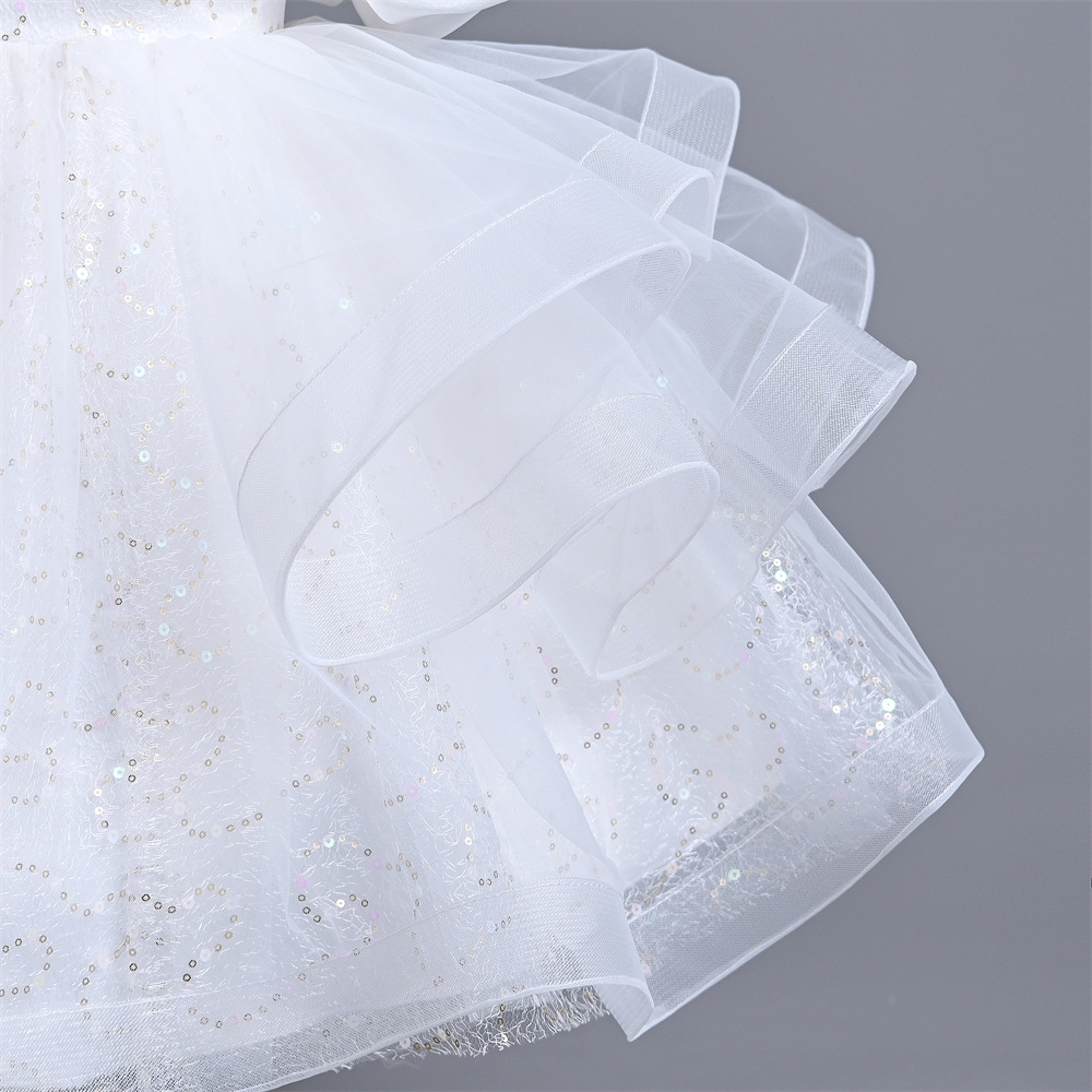 Vestido infantil Vestido princesa Vestido pompadour de lentejuelas Disfraz infantil mediano Vestido de gasa para niña Vestido infantil_voghion.com