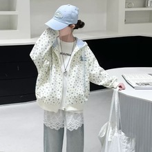 女童外套春秋款2025新款女大童学生秋装上衣儿童洋气韩版碎花开衫