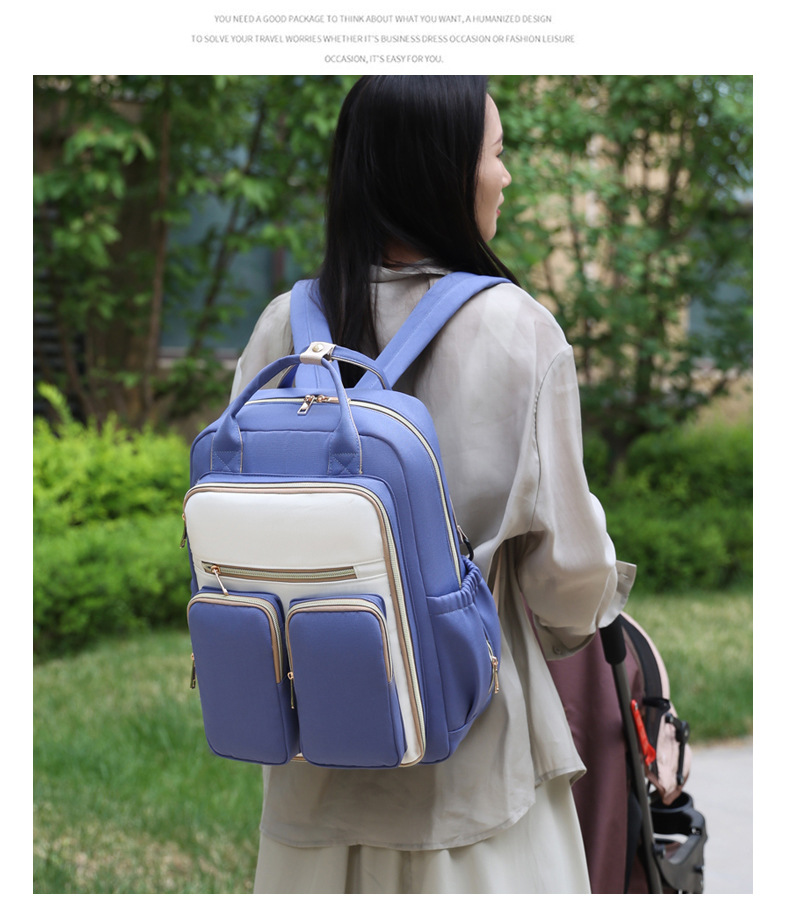 Cross-border large-capacity mommy bag, multi-functional storage maternity bag, water-repellent portable insulated double-shoulder mother and baby bag undefined