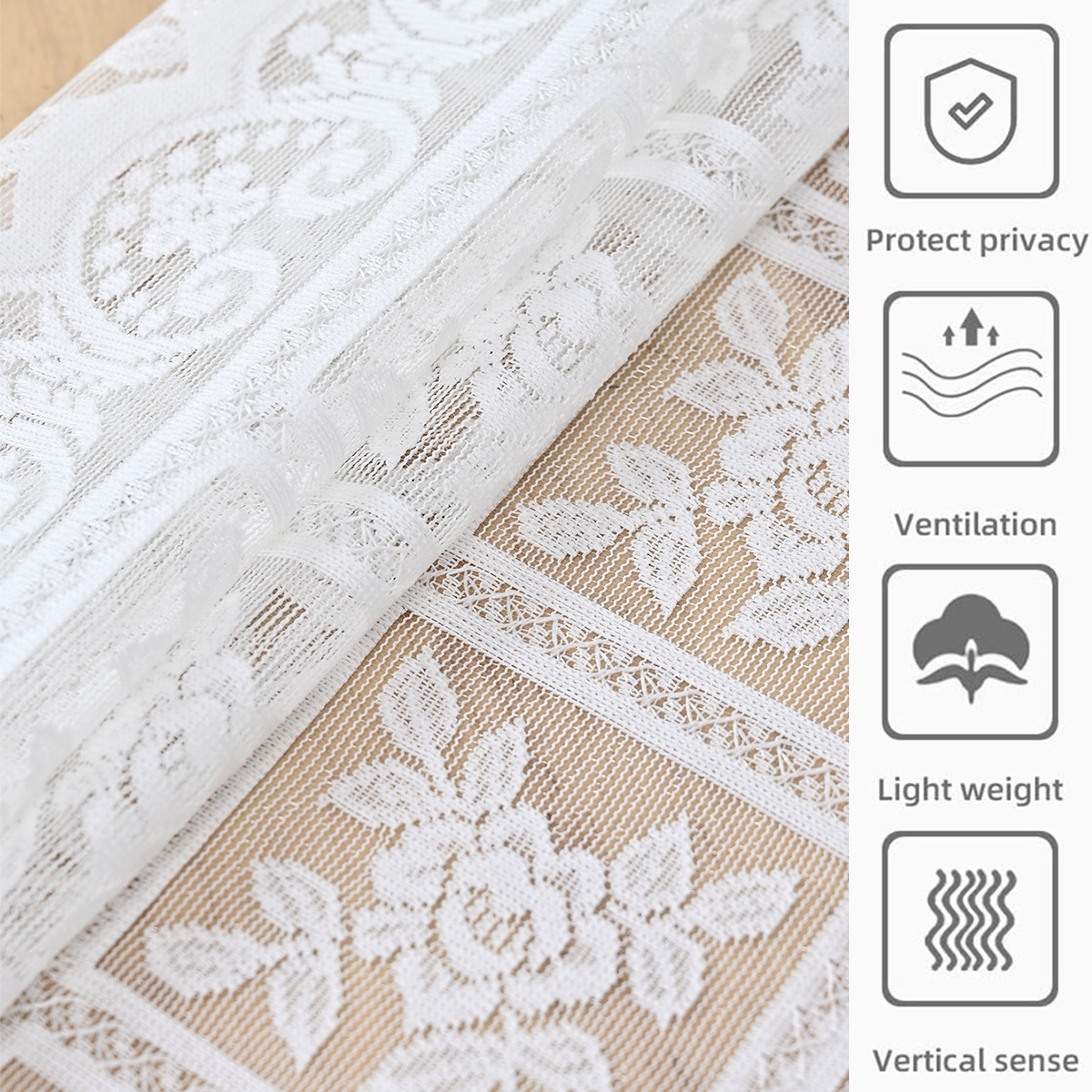 Moderno simple blanco encaje decoración tablero de mesa bandera de seda blanca brillante tablero SHEIN bandera de mesa en stock