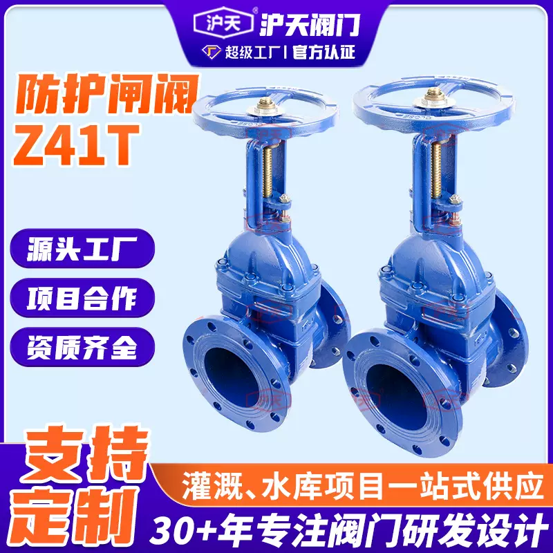 沪天阀门防护闸阀Z41T明杆铜芯硬密封球墨铸铁闸阀消防人防防护阀