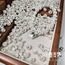 S925银拉丝猫眼珠diy手链项链编织手串材料散珠饰品配件批发S0972