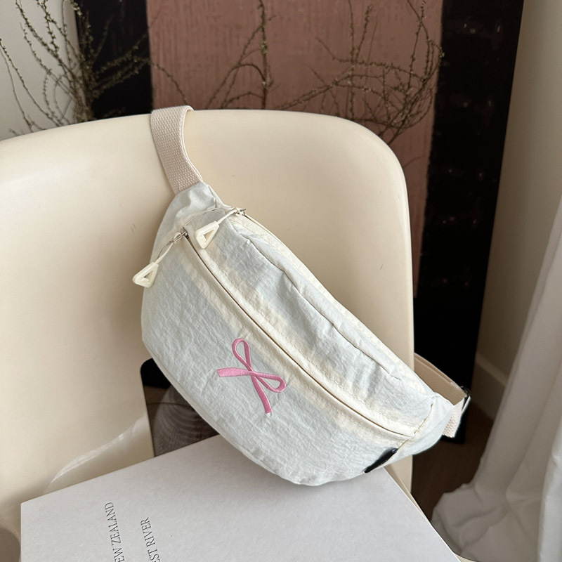 森系小清新蝴蝶结斜挎胸包可爱百搭轻便骑行腰包韩系小众手机包女