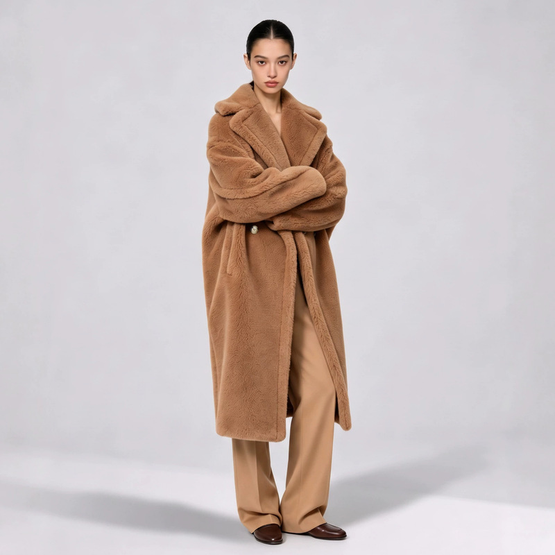 Teddy Bear Coat for Women, m Brand Same Style, Loose Fit Long Coat, Winter Sheep Wool Fleece Integrated Fur Teddy Bear Coat for Women, m Brand Same Style, Loose Fit Long Coat, Winter Sheep Wool Fleece Integrated Fur
