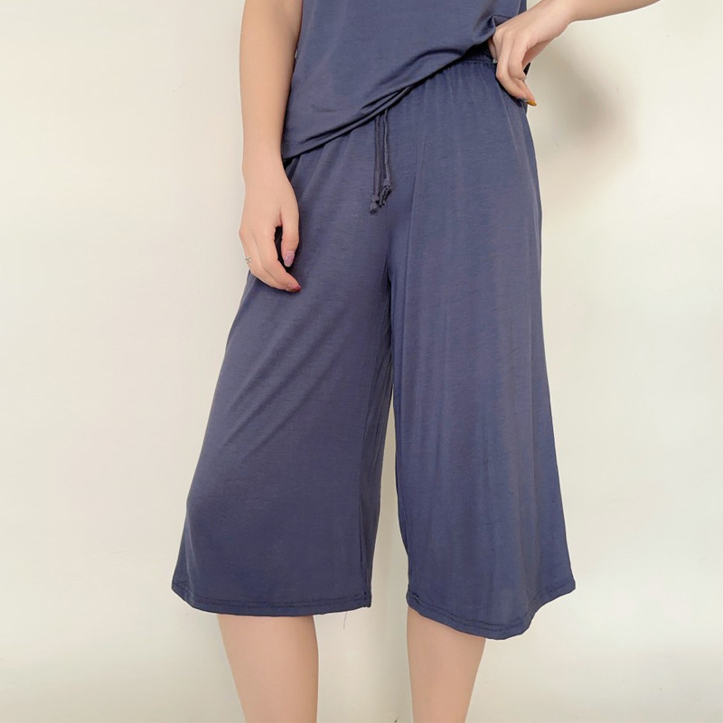 Modal Wide-Leg Pants for Women, Loose Large Size Casual Cropped Pants, Spring and Summer New Outer Wear Home Pants Swing Pants