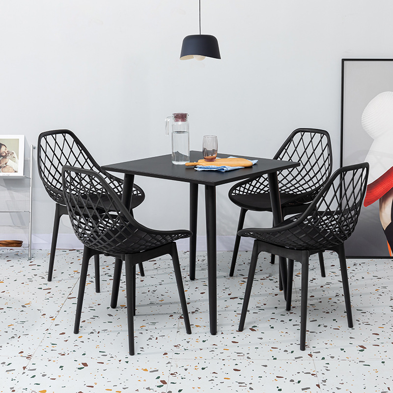 Silla Eames de malla plástica, silla minimalista nórdica, mesa y silla huecas para exteriores, silla con respaldo apilable, estilo nórdico sencillo.