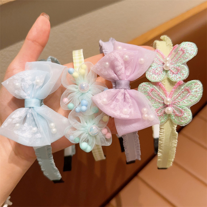 Arco diadema niños cara lavado cabello headwear niñas lindo dibujos animados pelo presionando diadema bebé antideslizante no-apretar la cabeza