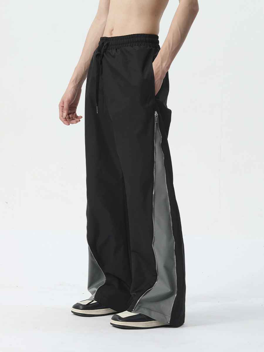 MTLCLOTHES Hombres| 2024 primavera nuevo diseño coreano de doble cremallera de color contrastante conjunto de ocio de alta calidad