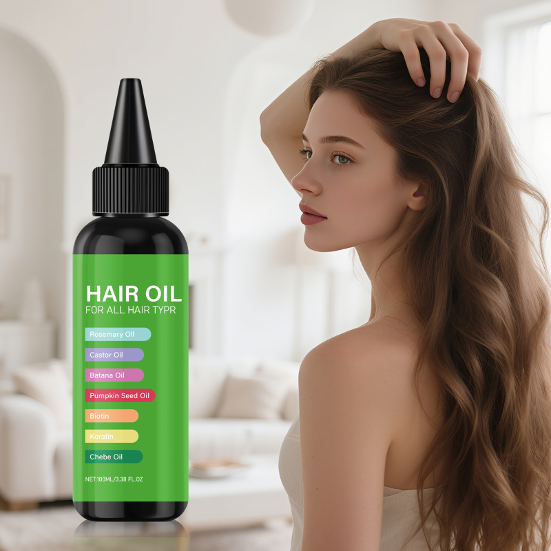 跨境TEMU  柔顺滋润发丝防毛躁 hair oil 迷迭香护发油60/100ml|undefined