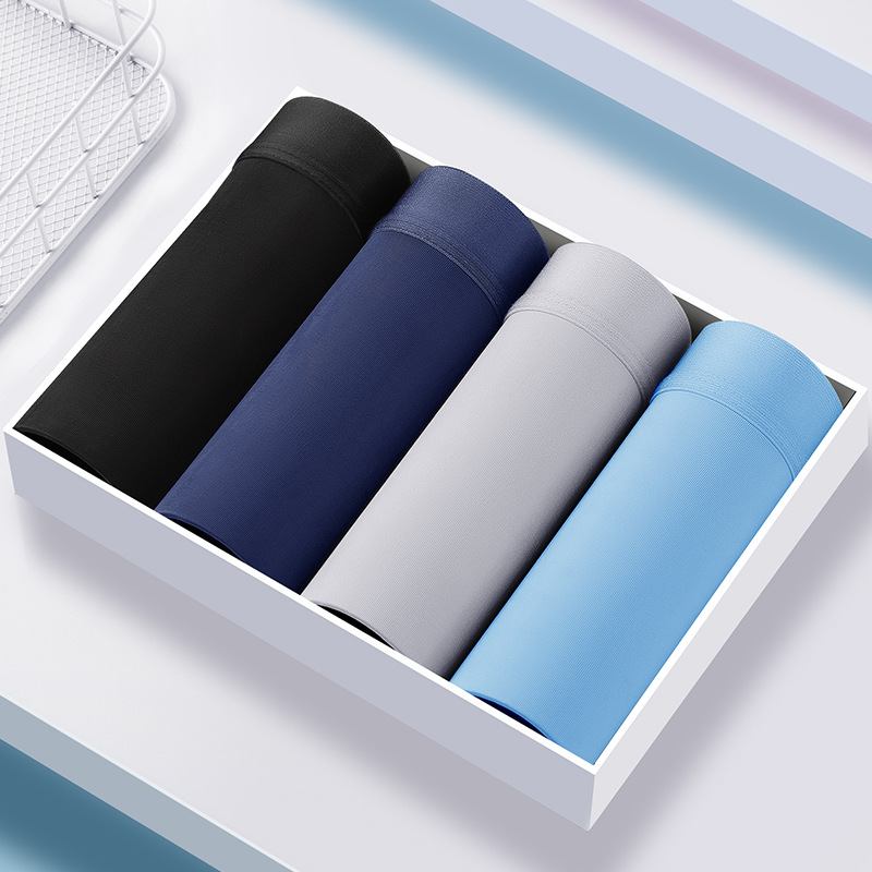 Tiktok Kuaishou viven ropa interior de seda de hielo de los Hombres Calientes entrepierna de algodón puro boxeadores antibacterianos boxeadores de los hombres ventas directas de la fábrica