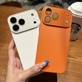 简约ins肤感纯色精孔适用iphone17promax苹果15手机壳16pro新款14