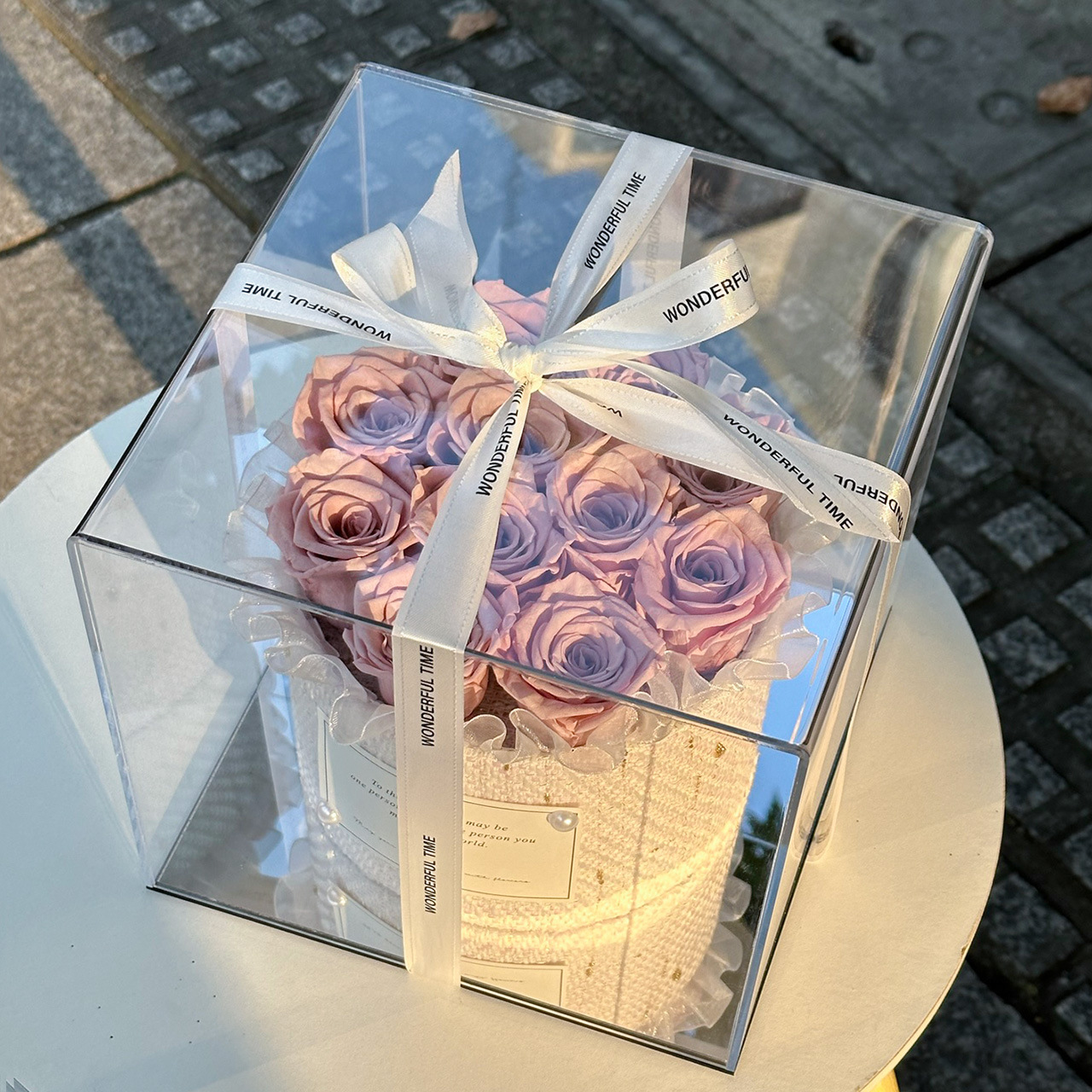 Rosa Preservada, Estilo Fragancia Pequeña, Ramo en Forma de Abrazo, Regalo Creativo para el Día de San Valentín, Adorno de Flores Preservadas de Alta Gama