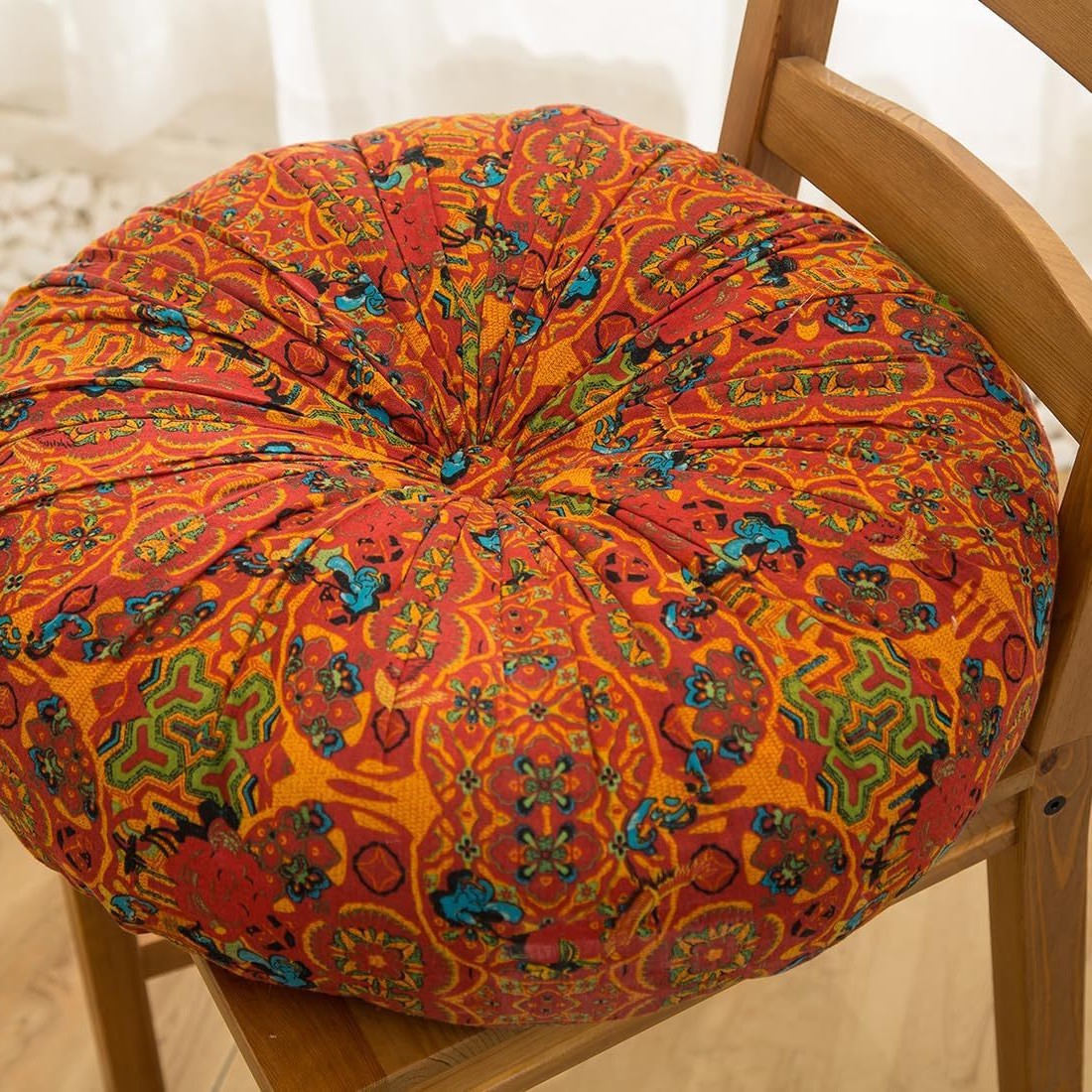 Amazon perezoso calabaza tela de algodón tatami cuadrado cojín casero cojín redondo espeso al por mayor spot