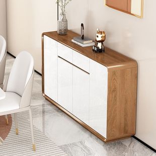 Solid Wood Sideboard Nordic Style Tea Cabinet Wine Cabinet Cupboard Storage Tableware Cabinet Kitchen Cabinet Tea Cabinet Storage Cabinet