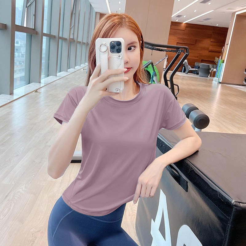 Camiseta de deporte elástica y transpirable para mujer_voghion.com