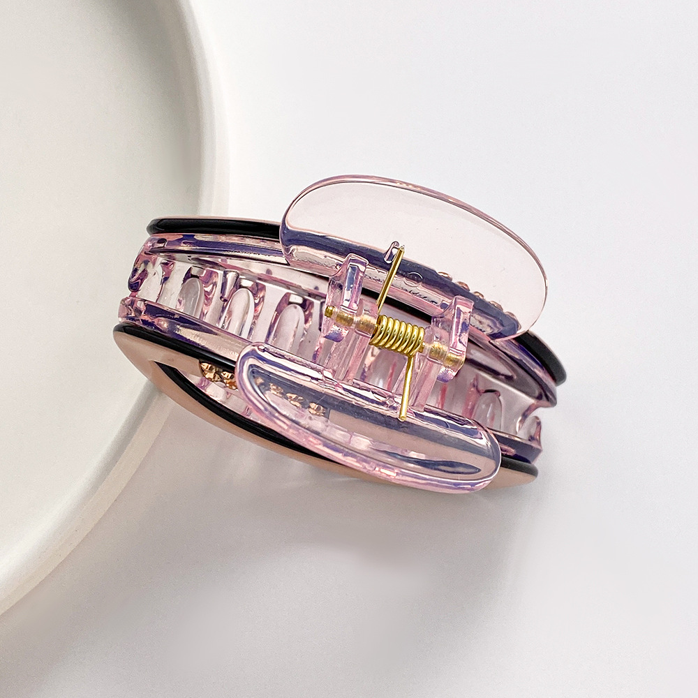 Diamond Oval Hair Clip - Gray