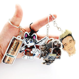 Three dimensional keychain, small flashlight PVC with light, flashing light