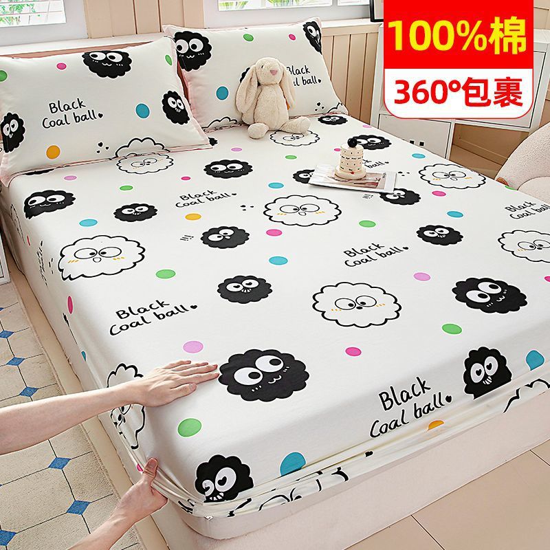 100% algodón cama de cama de algodón una sola pieza cubierta de cama casera todo incluido colchón antideslizante cubierta de cama nuevo tipo