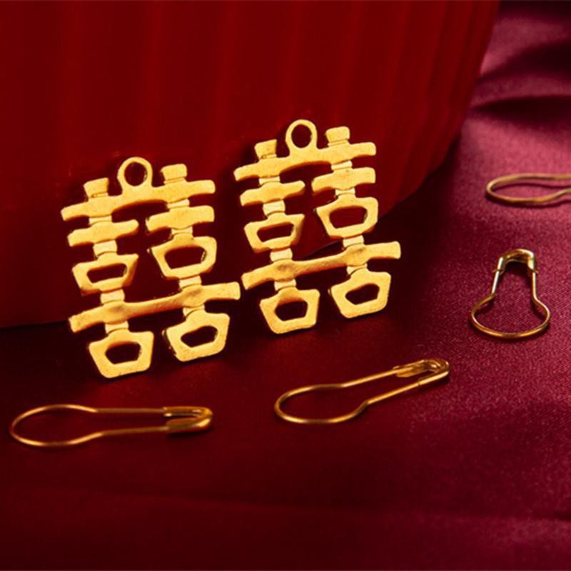 Al por mayor de la boda doble felicidad colgante PIN de cobre caja de dulces accesorios creativos de aleación Xi decoraciones de caracteres