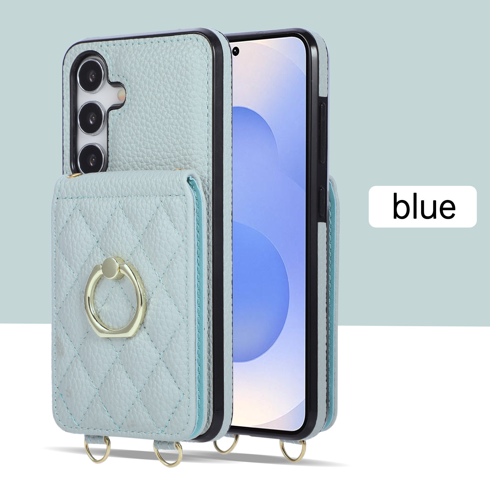 Funda de cuero con correa para colgar y tarjetero samsung s25 a56_voghion.com