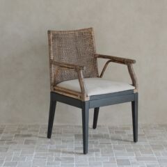 Muyan チェア籐本物の籐無垢材ダイニングチェアわびさびスタイルチェア中古椅子ホテルレストラン B&B アームレストレジャーチェア