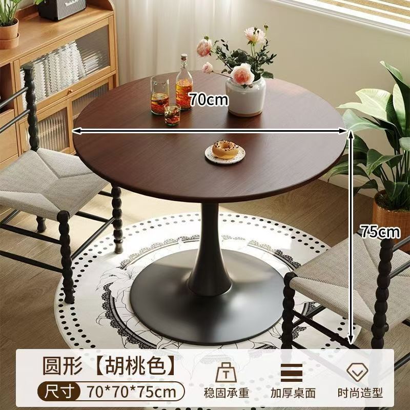 网红白色北欧风ins小圆形洽谈桌奶茶咖啡店桌椅组合郁金香餐饭桌|undefined
