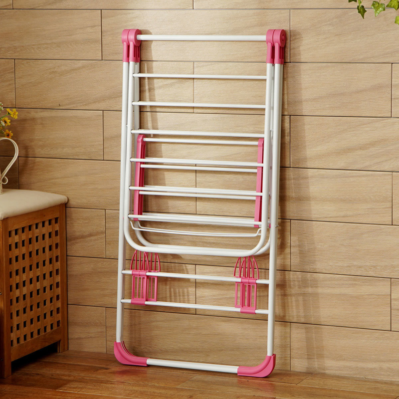 Acero inoxidable percha de ropa piso plegable balcón interior edredón percha de ropa para bebés percha de ropa aerofólio toalla de ventana