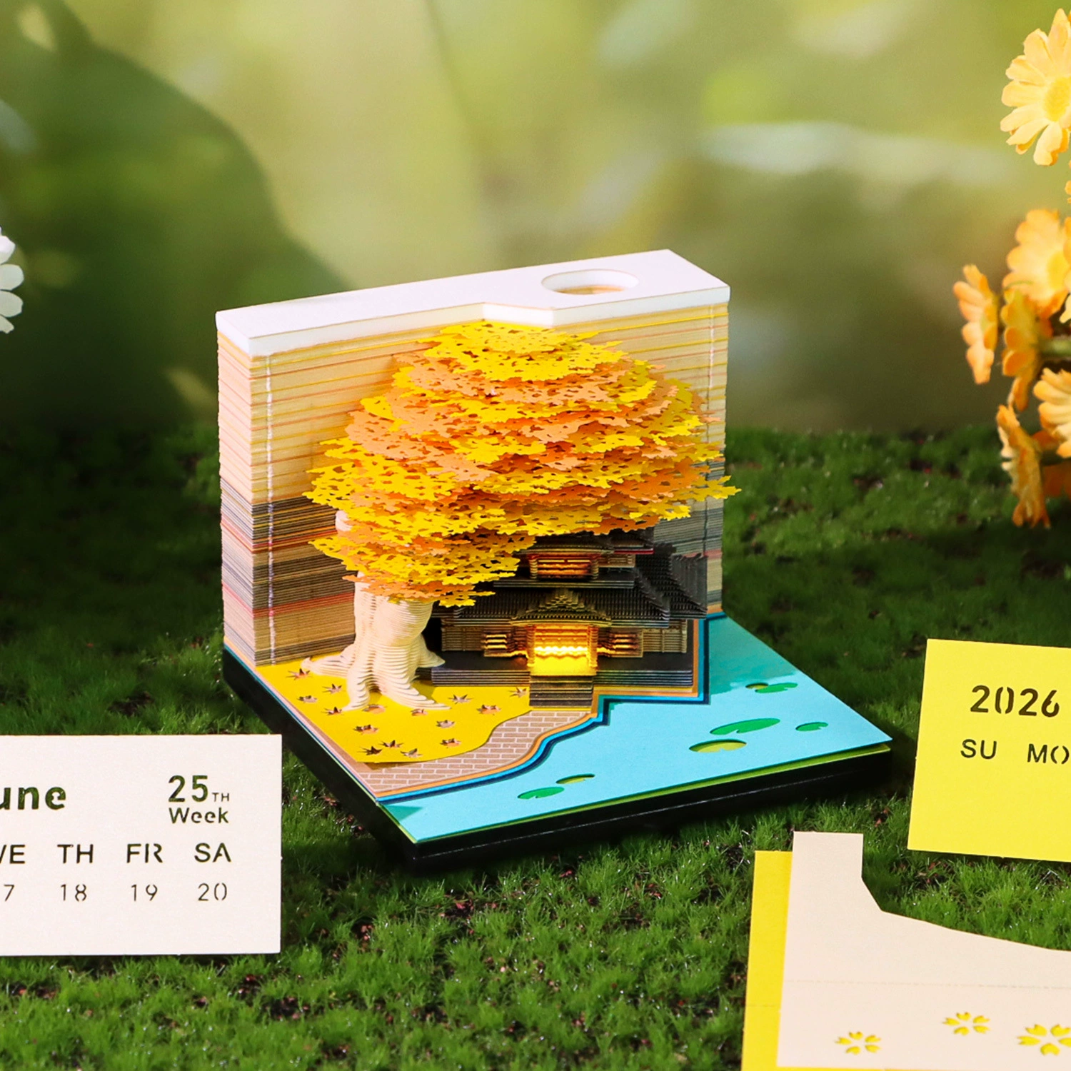 3D Castle Desk Calendar, Custom Creative Gift, 2026 Weekly Options with Lighted Covers