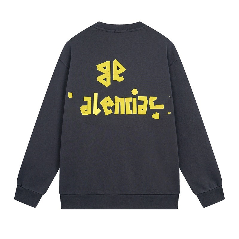 Balenciaga Tape Print Crewneck Sweater Black
