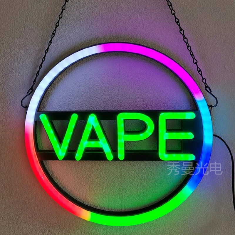 VAPE SIGN VAPE полноцветная неоновая лампа рекламный щит Vape красочная световая карта с дистанционным управлением и несколькими режимами мерцания