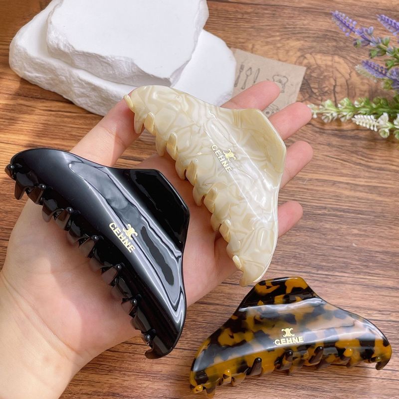 夏微宜金标字母醋酸抓夹复古豹纹鲨鱼夹法式后脑勺盘发夹发饰头饰|undefined