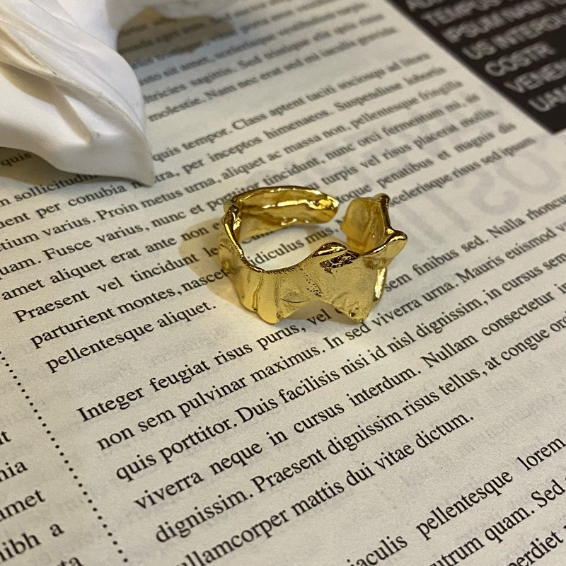 (Cross-border trading), fashionable one size retro golden ring, on index finger, simple and elegant design