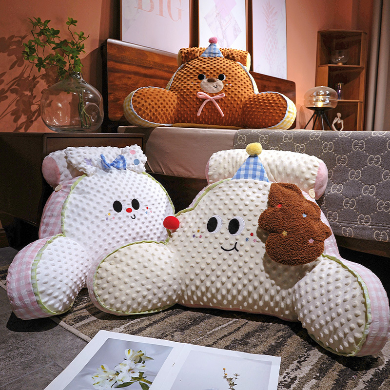 卡通豆豆绒靠枕床头靠垫大靠背懒人沙发抱枕床上看书床靠护腰枕头