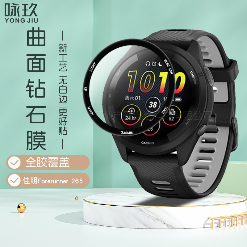 Suitable for Jiaming Forerunner 265 watch curved surface 3D composite film Jiaming 265 water coagulation film